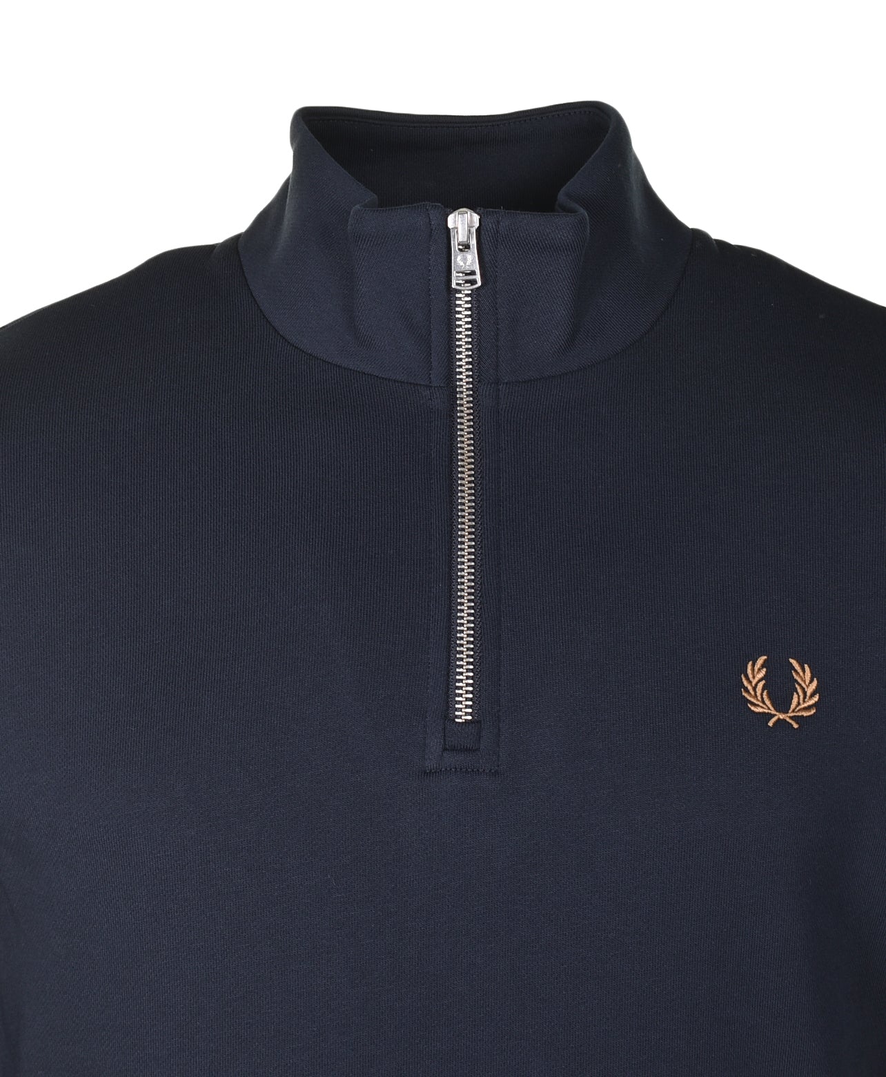 Half Zip Sweatshirt Navy Dark Caramel