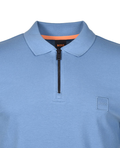 Passerzip Short Sleeve Polo 462 Open Blue
