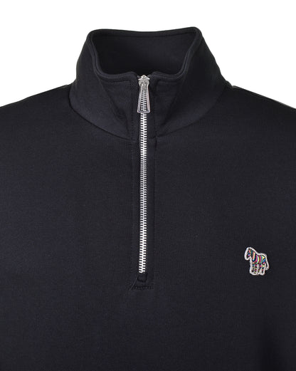Zebra Half Zip Sweatshirt Black