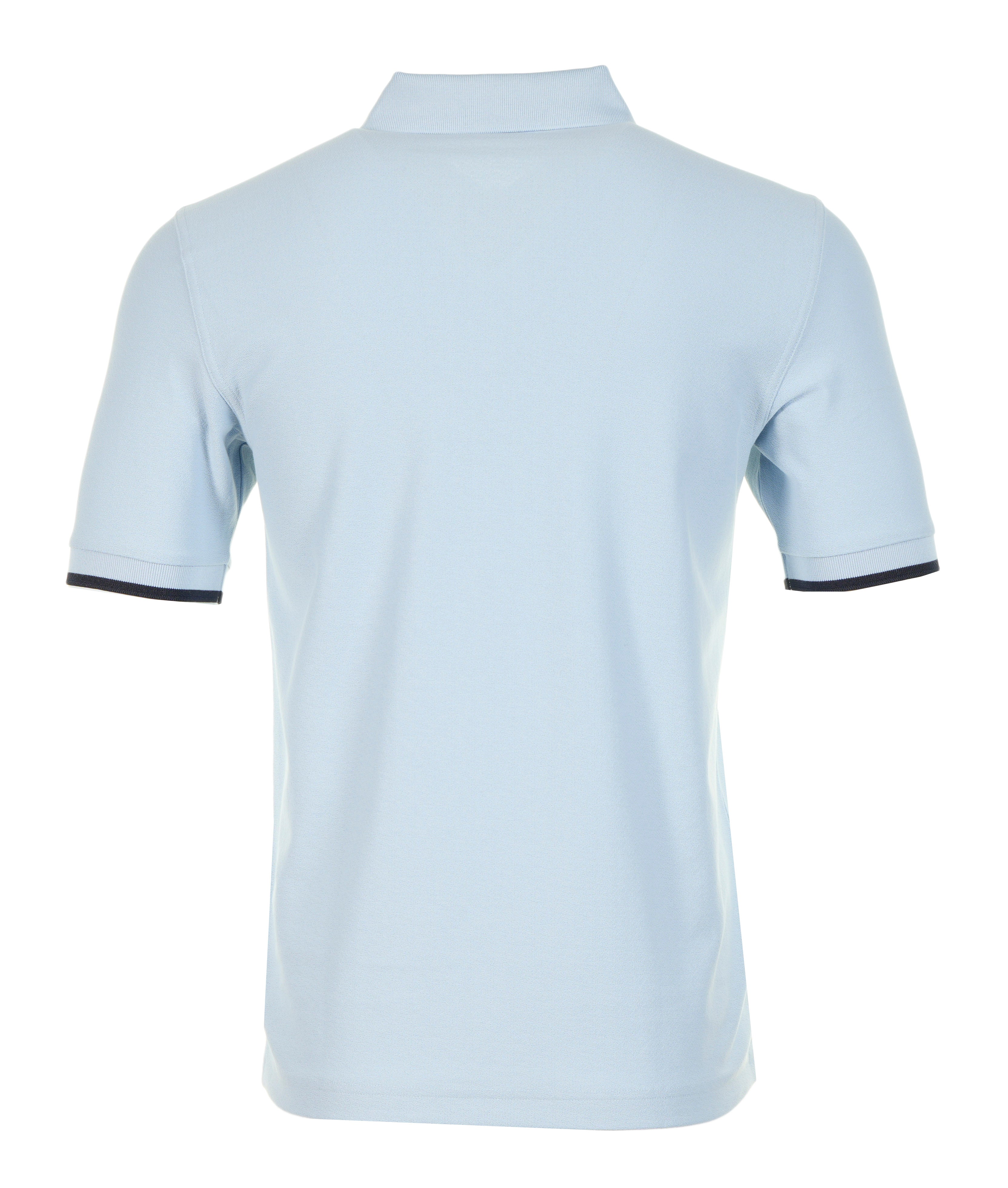 Crepe Pique Zip Neck Polo Shirt Light Smoke