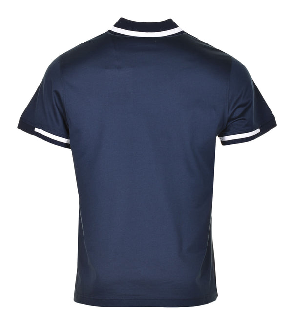Graph Zip Polo Shirt Navy