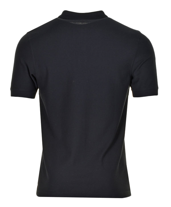 Textured Zip Polo Shirt Black