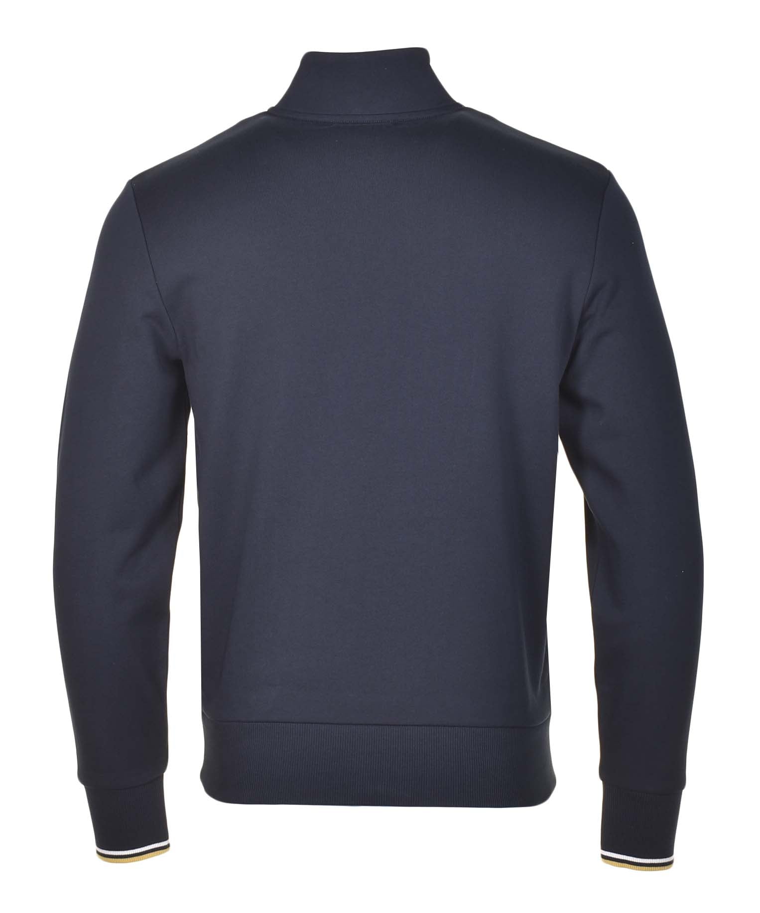 Half Zip Sweatshirt Navy Ecru Honeycomb