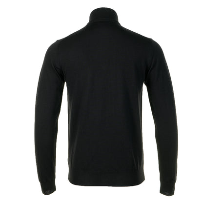 Merino Wool Quarter Zip Jumper Black