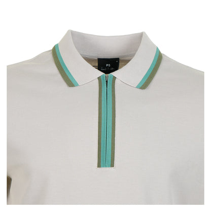 Zip Polo Shirt 70A Greige