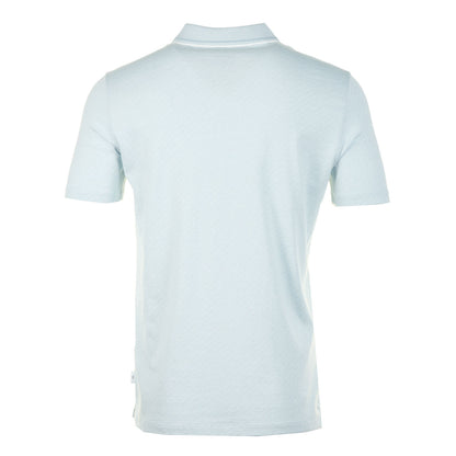 Short Sleeve Zip Front Polo Light Blue