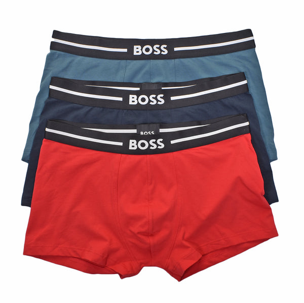 3 Pack Trunk Boxers Band Red Green Navy