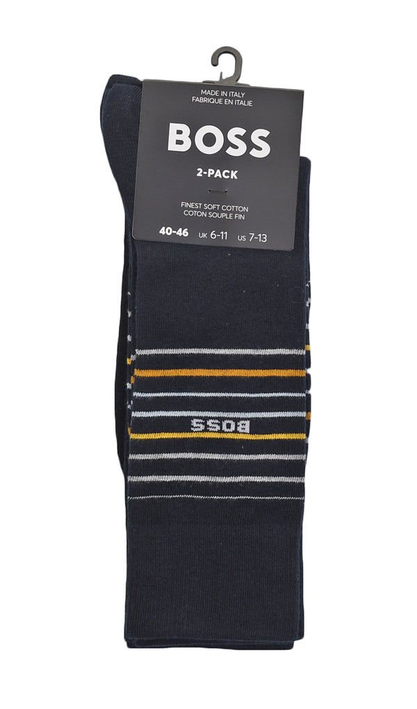 2 Pack Thin Stripe Socks Navy