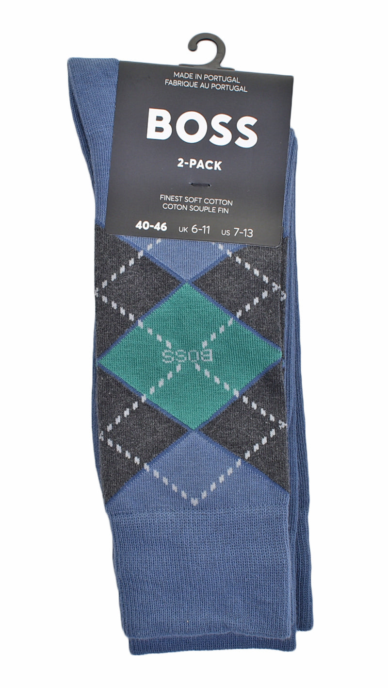 2 Pack Argyle Socks Bright Blue