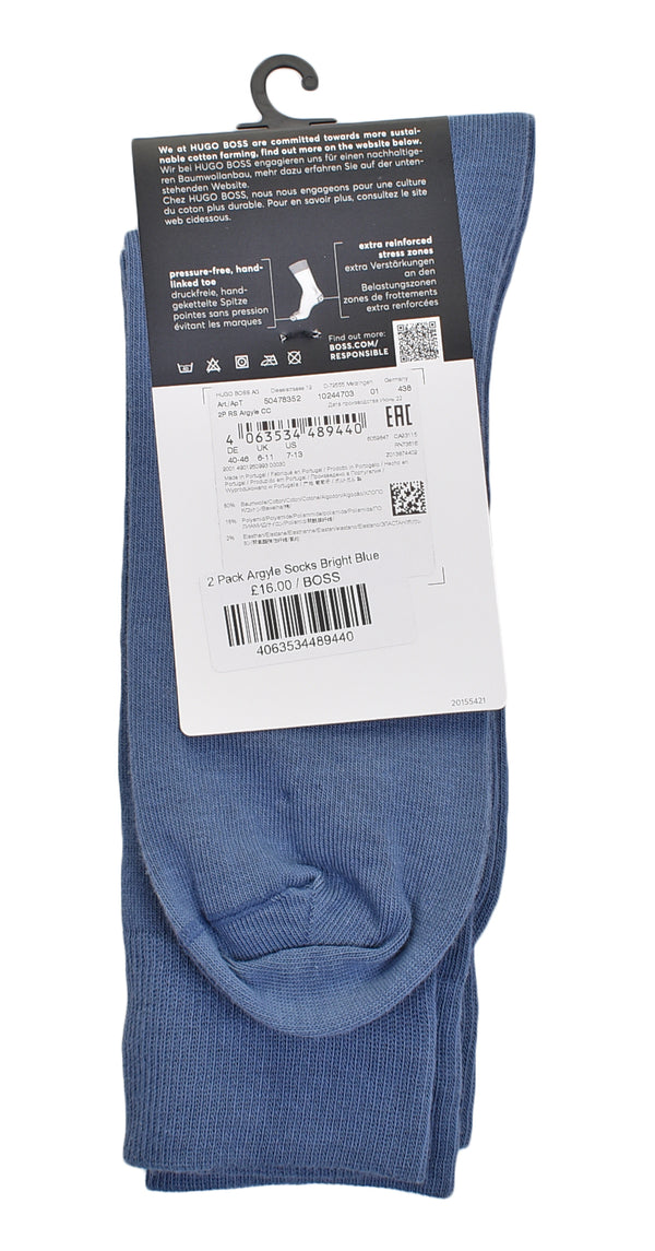 2 Pack Argyle Socks Bright Blue