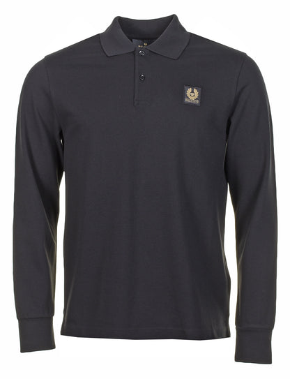 Belstaff Long Sleeve Polo Shirt in Black