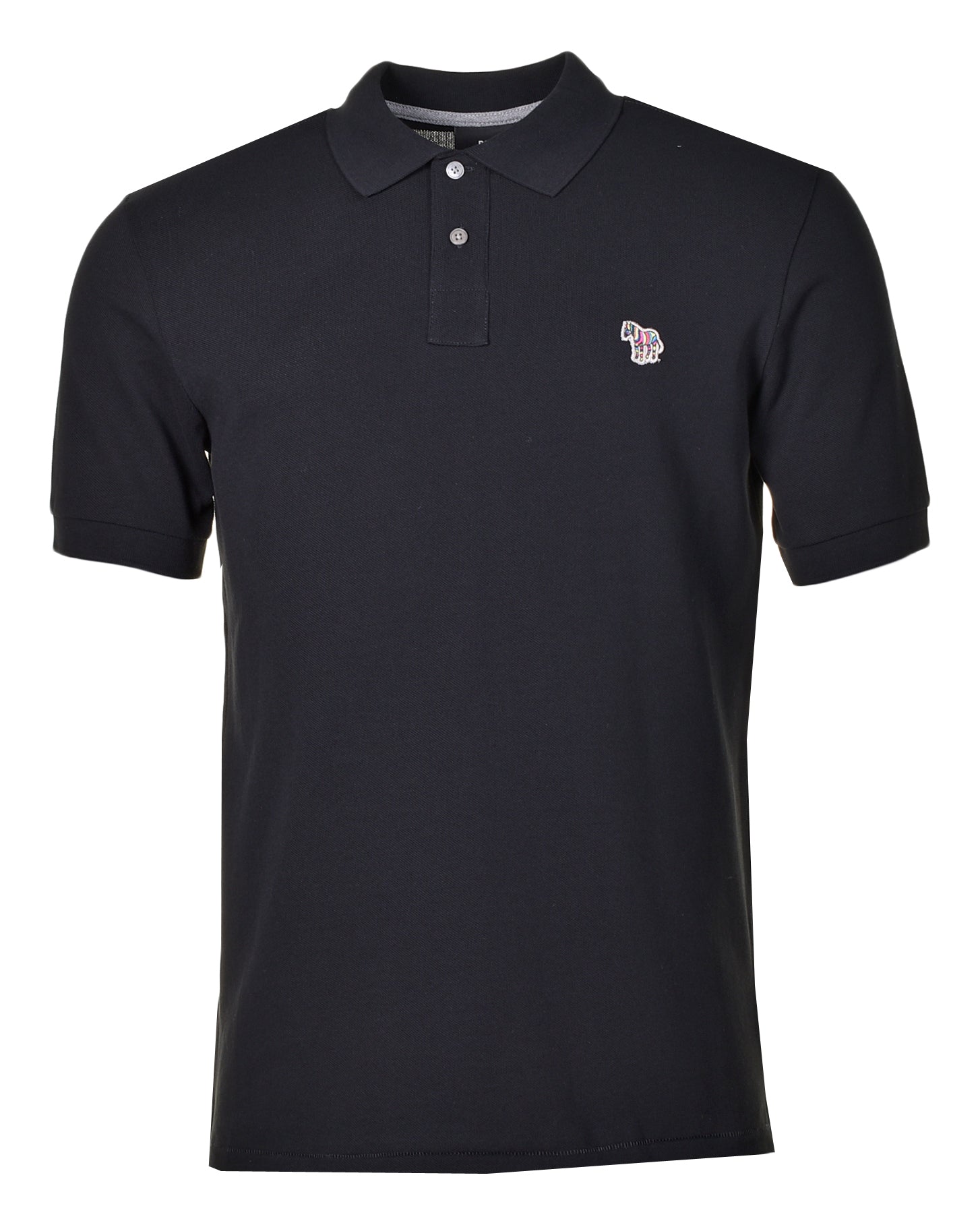 Regular Fit Short Sleeve Zebra Polo Shirt Black