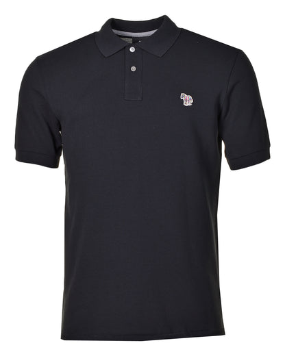 Regular Fit Short Sleeve Zebra Polo Shirt Black