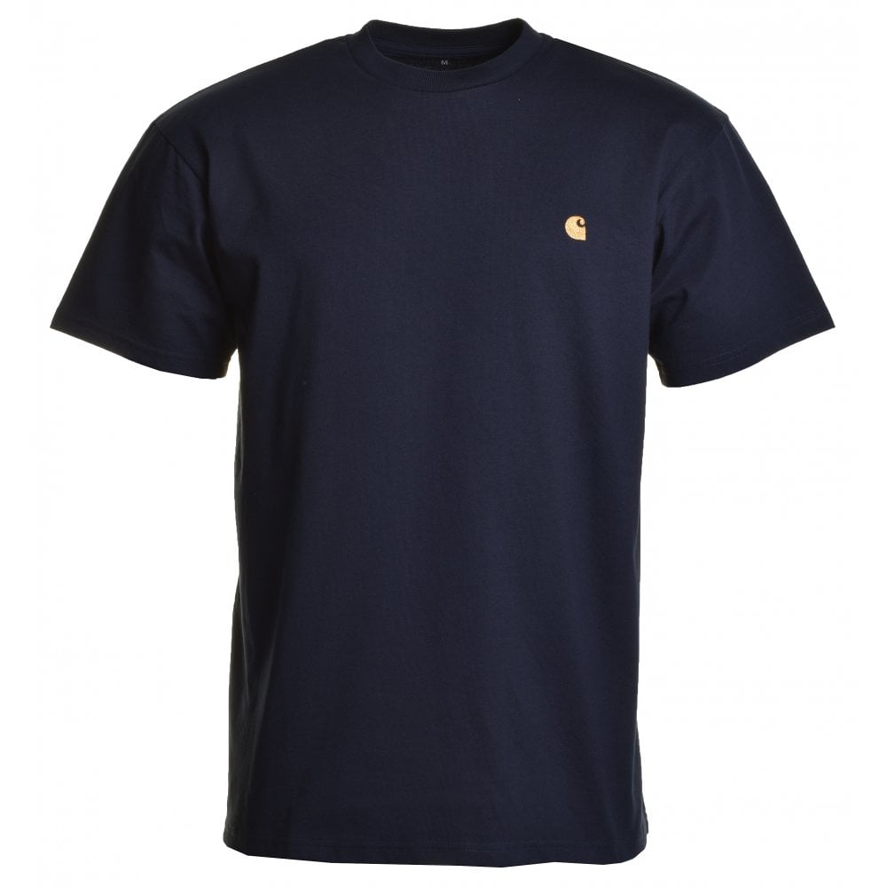 Short Sleeve Chase T Shirt Dark Navy Gold