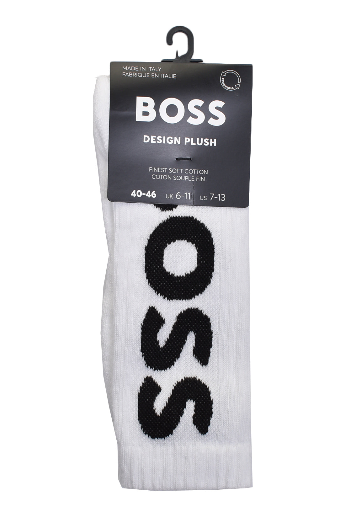 Rib Logo Socks White Black