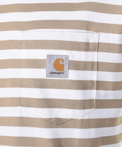 Scotty Pocket Stripe T Shirt Ammonite White