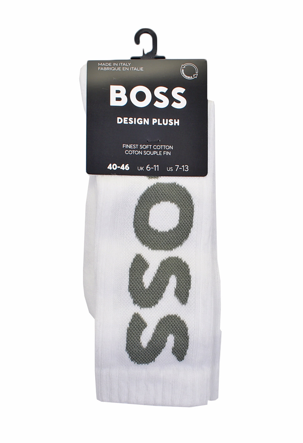 Rib Logo Socks White