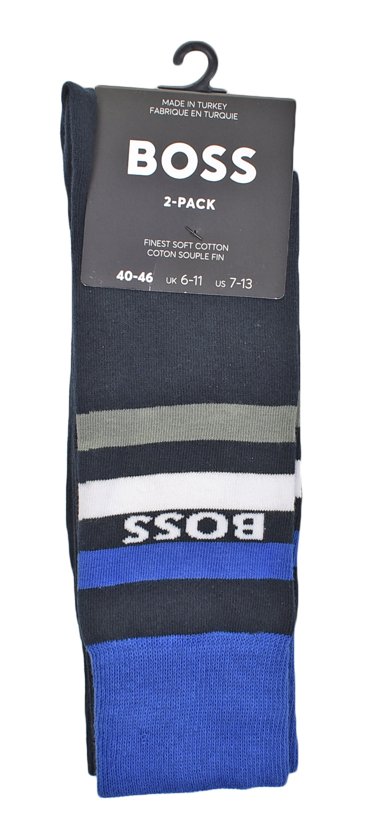 2 Pack RS Stripe Socks Dark Blue