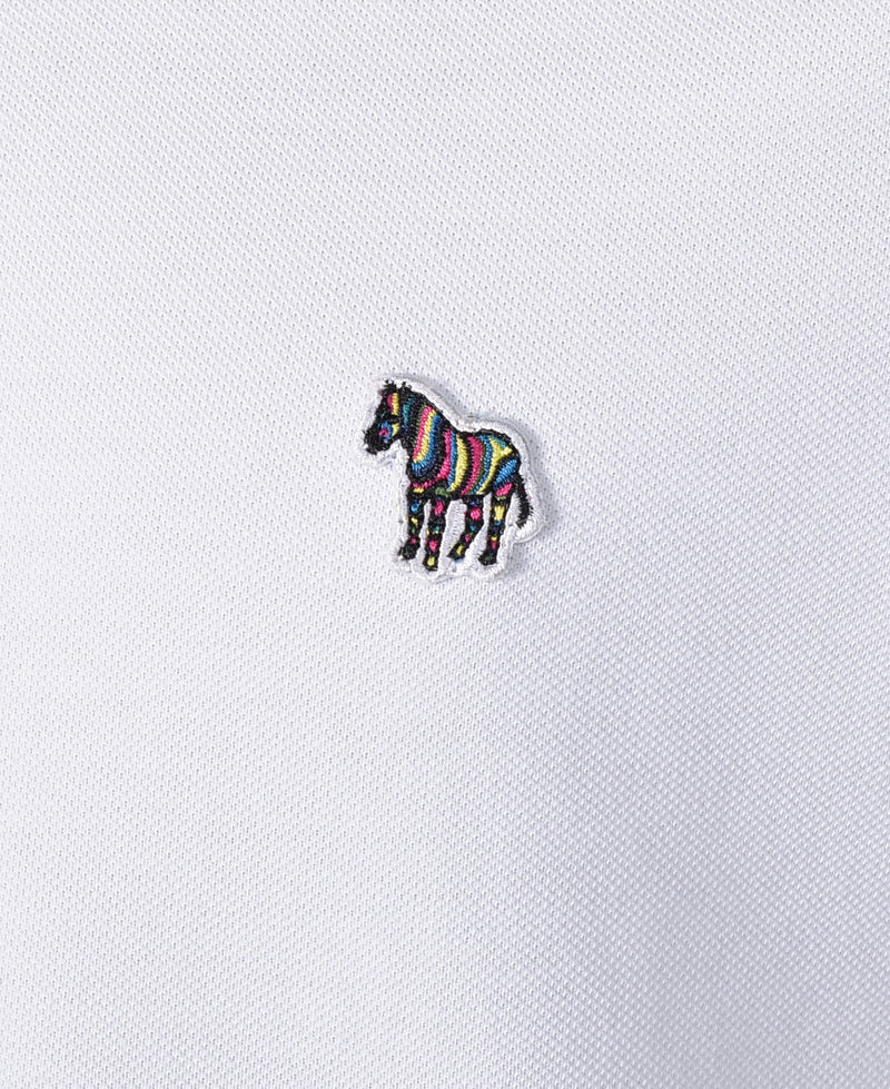 Regular Fit Short Sleeve Zebra Polo Shirt White